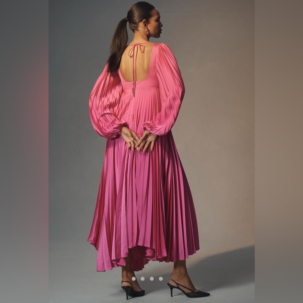 Acler pink Ellington long sleeve sweet heart dress from Anthropologie - Picture 3 of 4